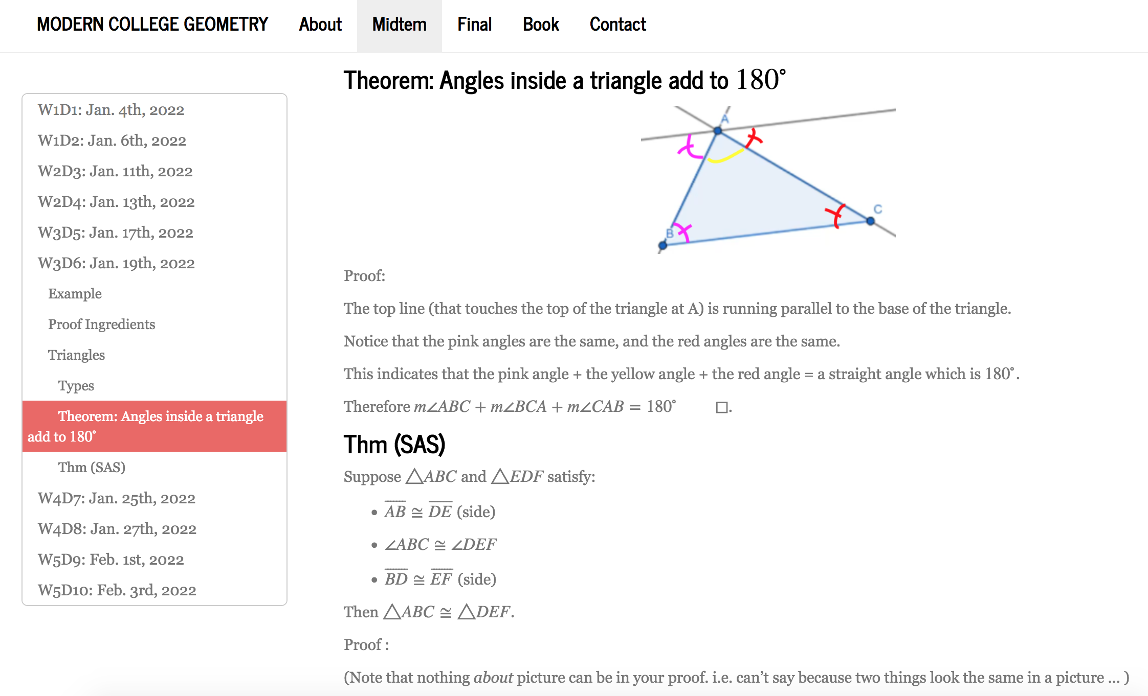 ~Mathematics 338~ Modern College Geometry