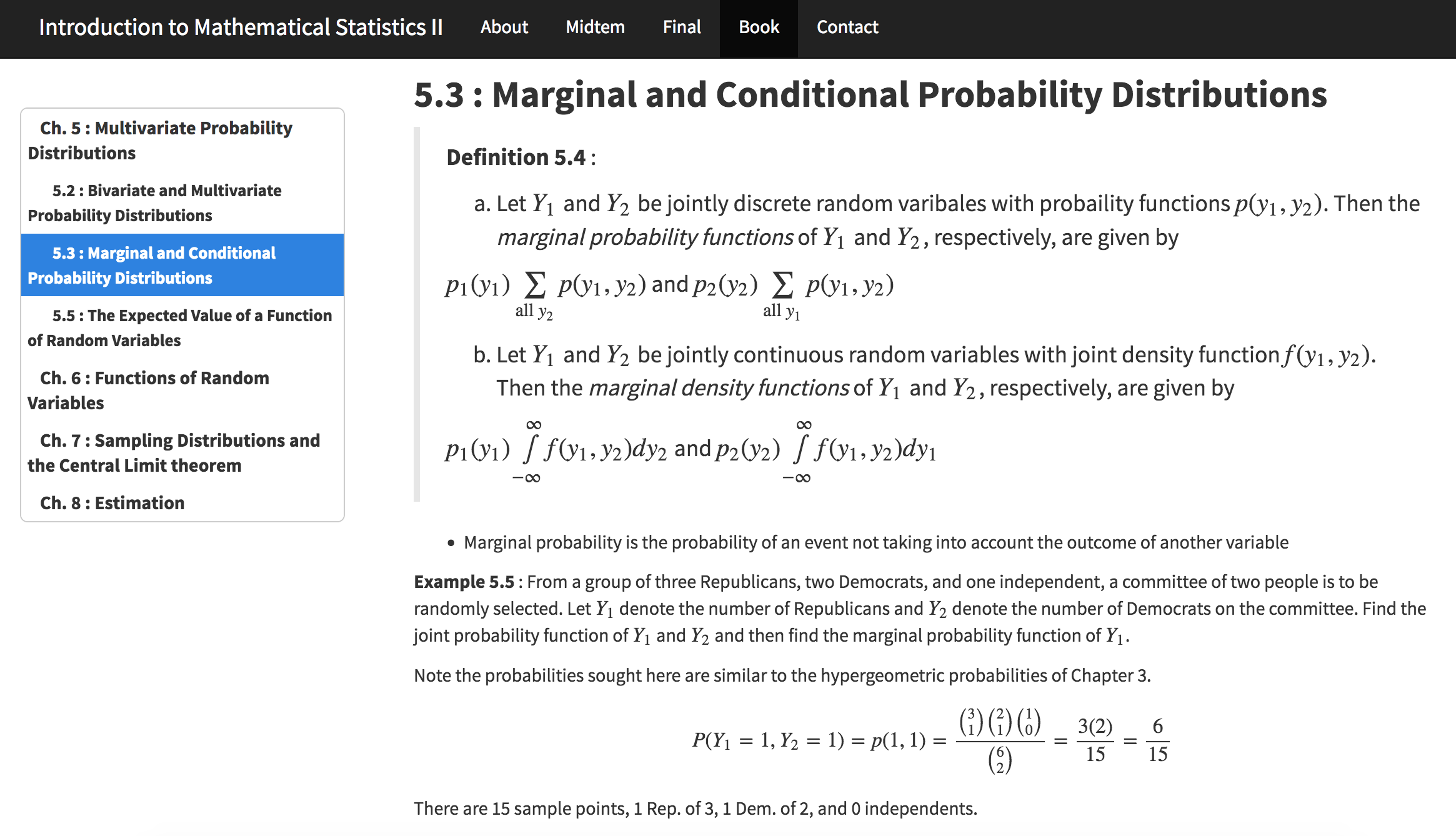 ~Statistics 462~ Introduction to Mathematical Statistics II